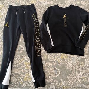 Jordan Black and Gold Logo Tracksuit